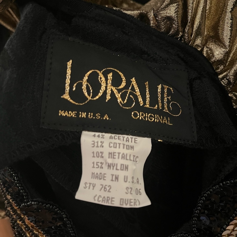 Vintage 80's Gown - Black and Gold and Fabulous - Picture 3 of 4